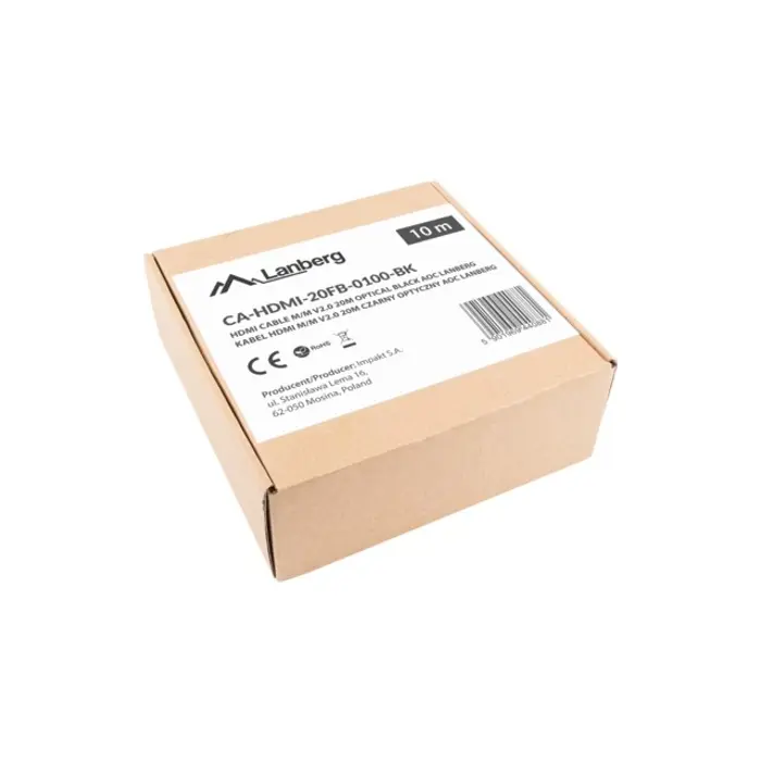 LANBERG HDMI CABLE M/M V2.0 10M OPTICAL AOC BLACK CA-HDMI-20FB-0100-BK
