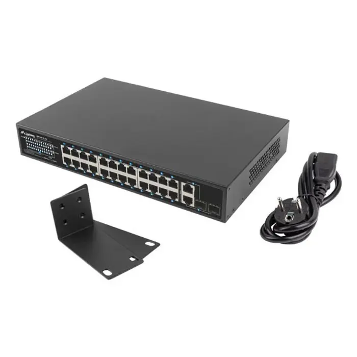Lanberg Switch 24X 100MB DSP+/2X Combo Rack 19" 250W