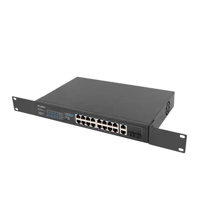 Lanberg Switch rack 19" POE+ 16x 100MB /2X COMBO GIGABIT ETHERNET 250W