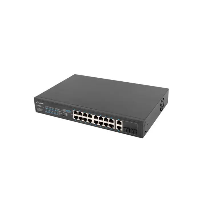 Lanberg Switch rack 19" POE+ 16x 100MB /2X COMBO GIGABIT ETHERNET 250W