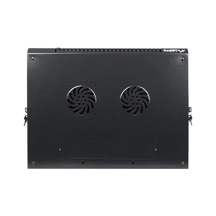 Lanberg wall-mounted installation rack cabinet 19'' 12U 600x450mm black (glass door)