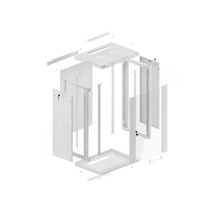 Lanberg wall-mounted installation rack cabinet 19'' 18U 600x450mm gray (glass door)