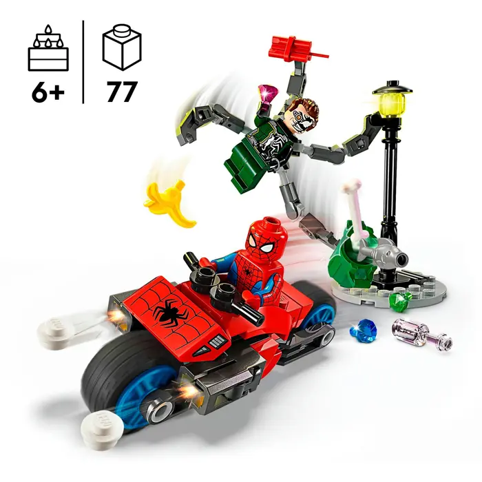 LEGO 76275 Marvel Super Heroes Motorcycle Chase: Spider-Man vs. Doc Ock, construction toy
