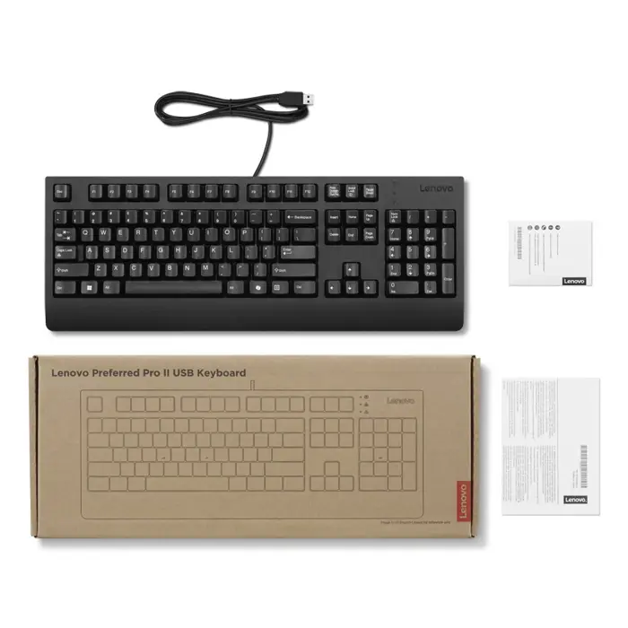 Lenovo Preferred Pro II USB Keyboard-US Euro | Keyboard | Wired | US Euro | Black