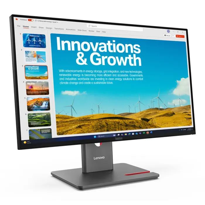Lenovo ThinkVision P24QD-40 LED display 60.5 cm (23.8") 2560 x 1440 pixels Quad HD LCD Black