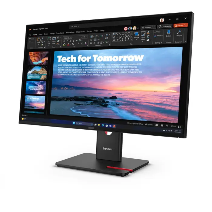 Lenovo ThinkVision T27QD-40 LED display 68.6 cm (27") 2560 x 1440 pixels Wide Quad HD Black