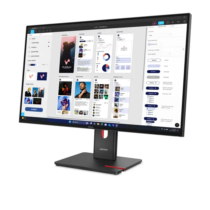 Lenovo ThinkVision T32UD-40 LED display 80 cm (31.5") 3840 x 2160 pixels 4K Ultra HD LCD Black
