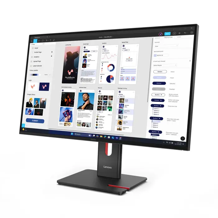 Lenovo ThinkVision T32UD-40 LED display 80 cm (31.5") 3840 x 2160 pixels 4K Ultra HD LCD Black