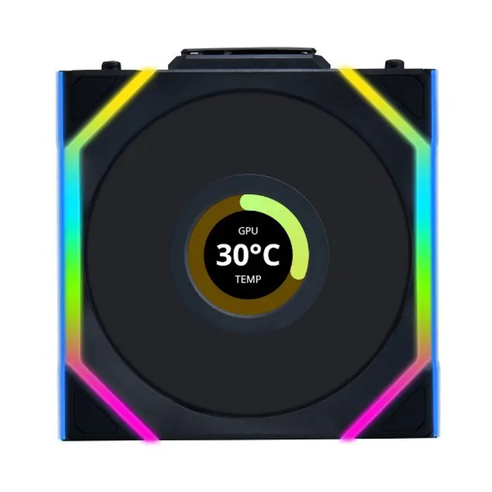 Lian Li UNI FAN SL Wireless LCD Fan, ARGB, PWM, 3-Pack incl. Controller - 120 mm, black