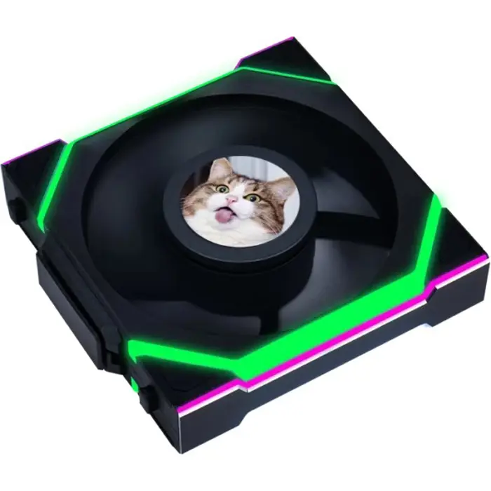 Lian Li UNI FAN SL Wireless LCD Fan, ARGB, PWM, 3-Pack incl. Controller - Reverse Blade, 120 mm, black