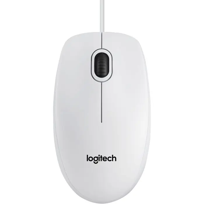 Logitech B100 optical mouse, USB, white