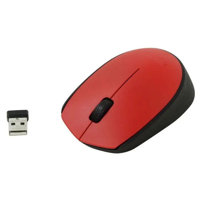 Logitech M171 Wireless small mouse, red