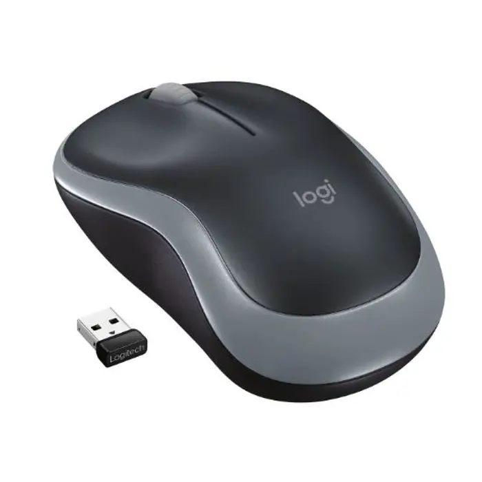 Logitech M185 bežični optički miš, siva