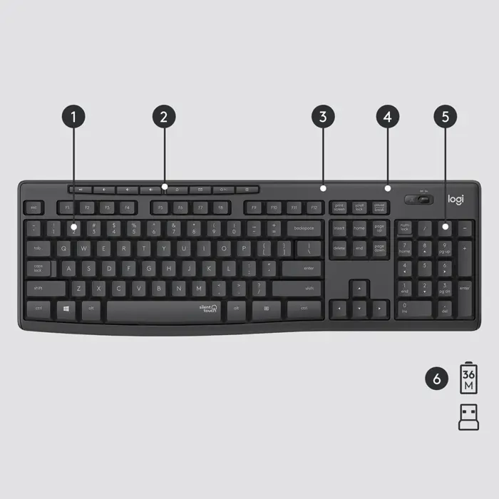 Logitech MK295 Silent Wireless Combo, US layout