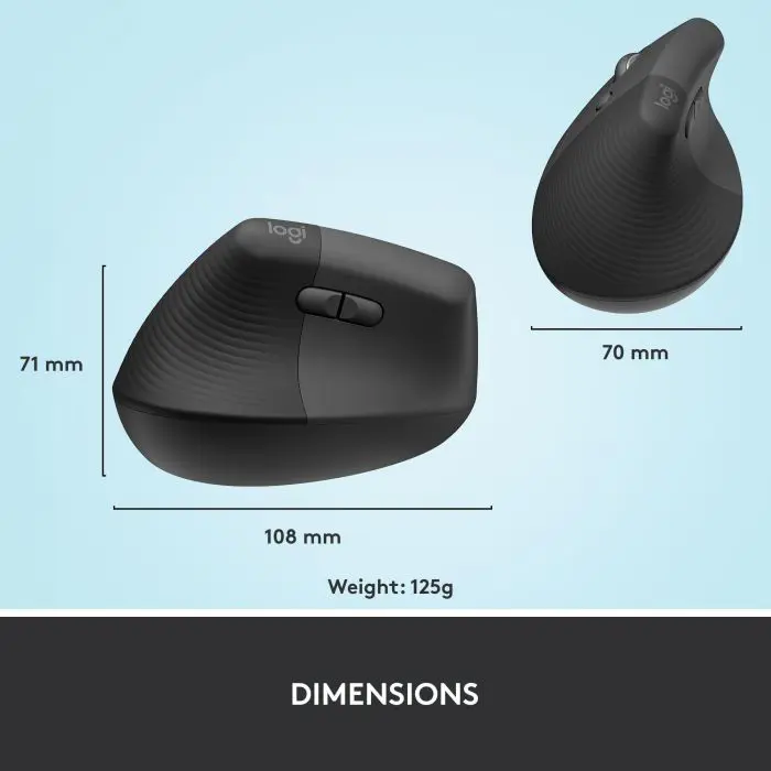 Logitech mouse Lift LEFT Vertical Ergonomic, graphite
