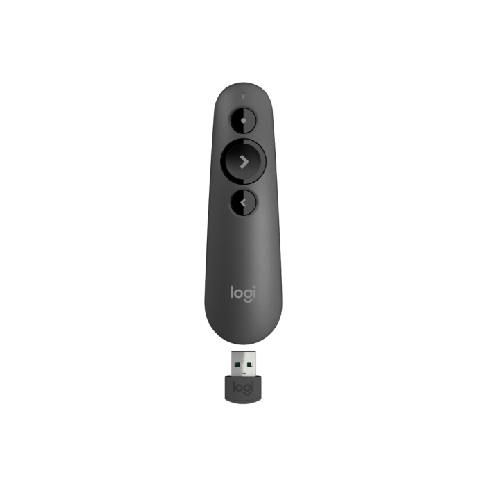 Logitech Presenter R500s Wireless, rdeč laser, USB, Grafit