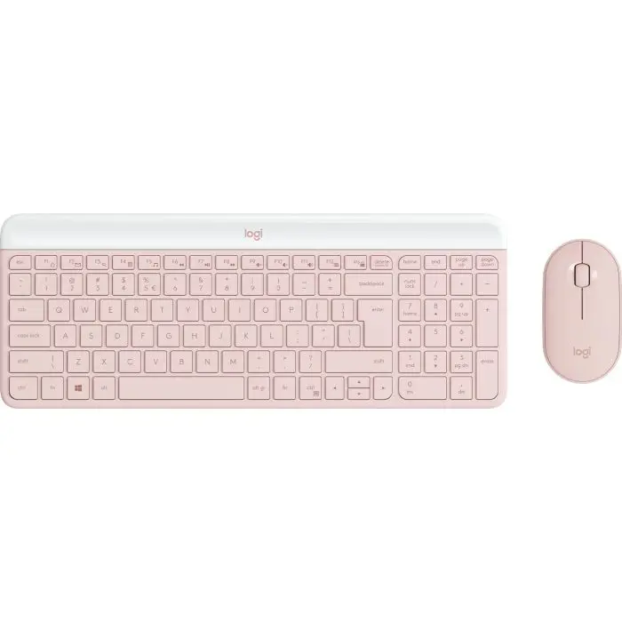 Logitech Slim Wireless Combo MK470, SLO gravura, roza