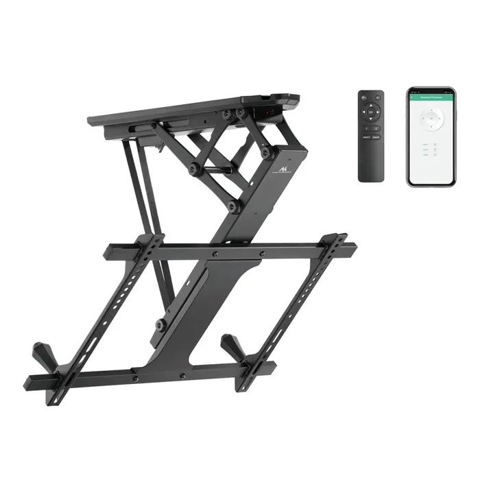 Maclean electric ceiling mount for TV, TUYA support, max VESA 600x400, for sloping walls, remote control, 32"-70", 35kg, MC-880T