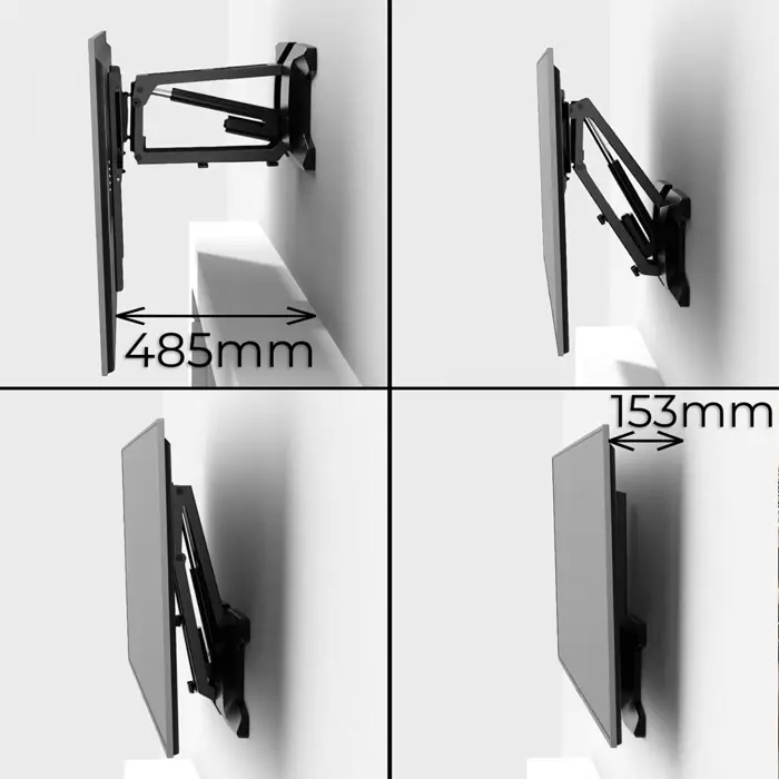 Maclean MC-891 Electric TV Wall Mount Bracket with Remote Control Height Adjustment 37'' - 70" max. VESA 600x400 up to 35kg Above Fireplace Mount Sturdy
