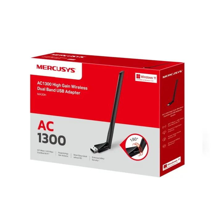 MERCUSYS AC1300 High Gain Wireless Dual Band USB Adapter