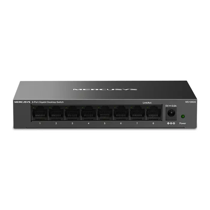 Mercusys MS108GS 8-Port Gigabit Desktop preklopnik (Switch) 8×10/100/1000Mbps, Plug & Play, Auto-Negotiation, Auto-MDI/MDIX, metalno kučište