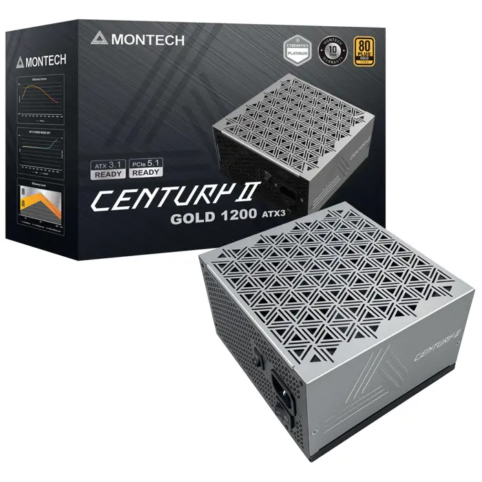 Montech Century II 80 PLUS Gold napajanje, vollmodular, ATX 3.1, PCIe 5.1 - 1200 Watt-CENTURY II 1200W