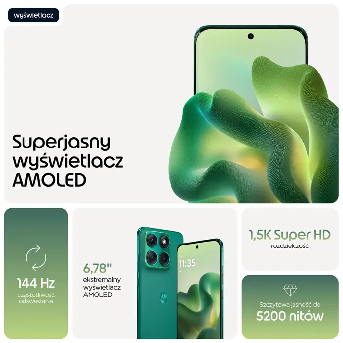 Motorola Moto Edge 70 Fusion 5G 8/256 GB Sport Green (green) smartphone
