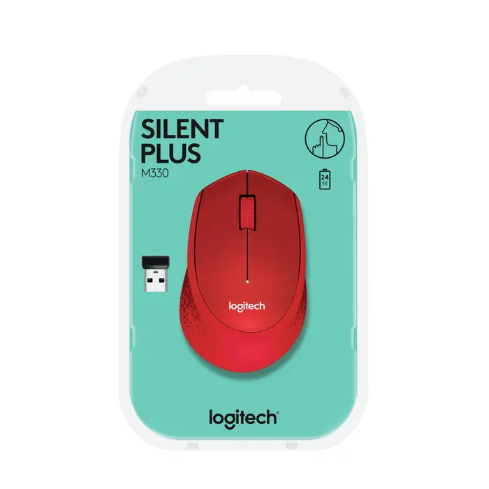 Mouse Logitech M330 Silent Plus Red