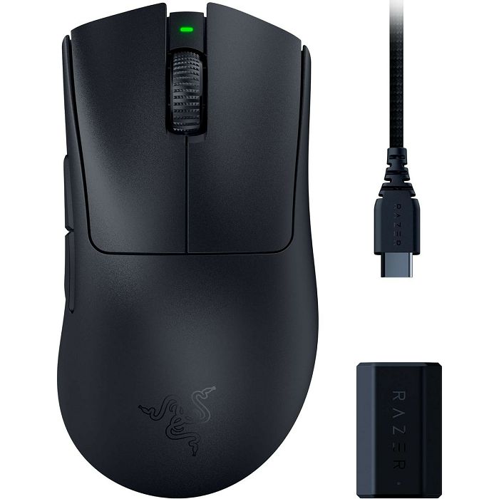 Razer DeathAdder V3 Hyperspeed Gaming Maus - mit HyperPolling Wireless Dongle, black-RZ01-05140100-R3G1