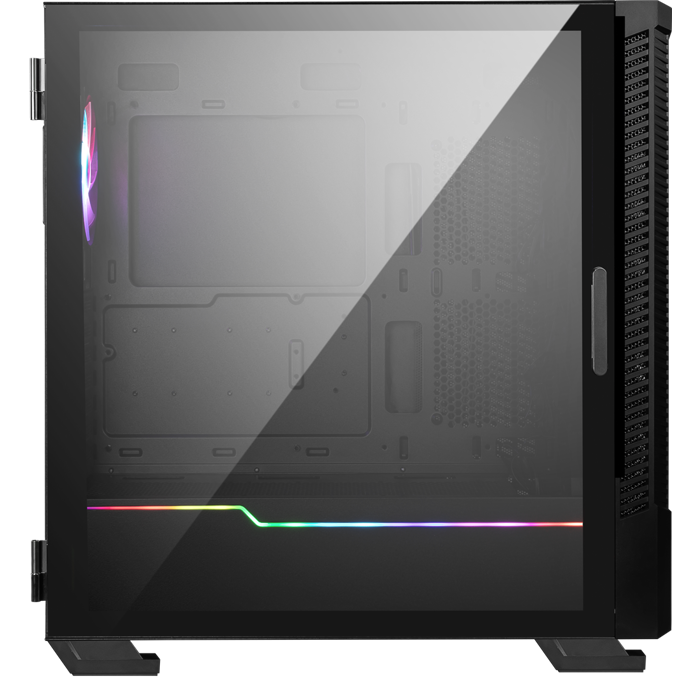 MSI MPG VELOX 100P AIRFLOW Mid Tower Gaming Computer Case 'Black, 3x 120mm Fan + 1x 120mm ARGB Fan, ARGB light strip, USB Type-C, 1x Tempered Glass, Center, E-ATX, ATX, mATX, mini-ITX'