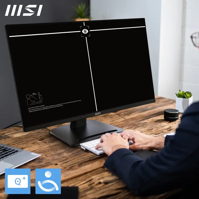MSI Pro MP275QPG 27 Inch Monitor, QHD (2560 x 1440), 100Hz, IPS, 1ms, 2x HDMI 2.0b, 1x DP 1.2a output, Built-in Speakers, Anti-Glare, Anti-Flicker, Less Blue light, TÜV Certified, VESA, Kensington, 4-