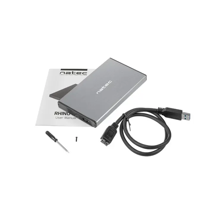 NATEC HDD ENCLOSURE RHINO GO (USB 3.0, 2.5", GREY)