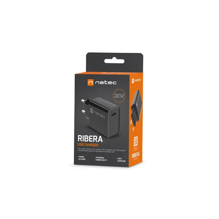 NATEC MAINS CHARGER RIBERA USB-C 20W PD