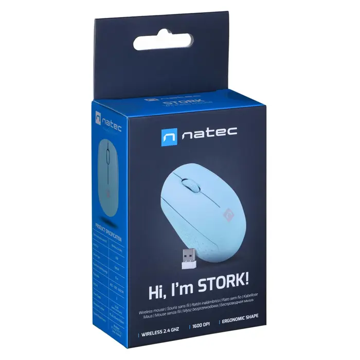NATEC STORK mouse Home Ambidextrous Bluetooth + USB Type-A Optical 1600 DPI