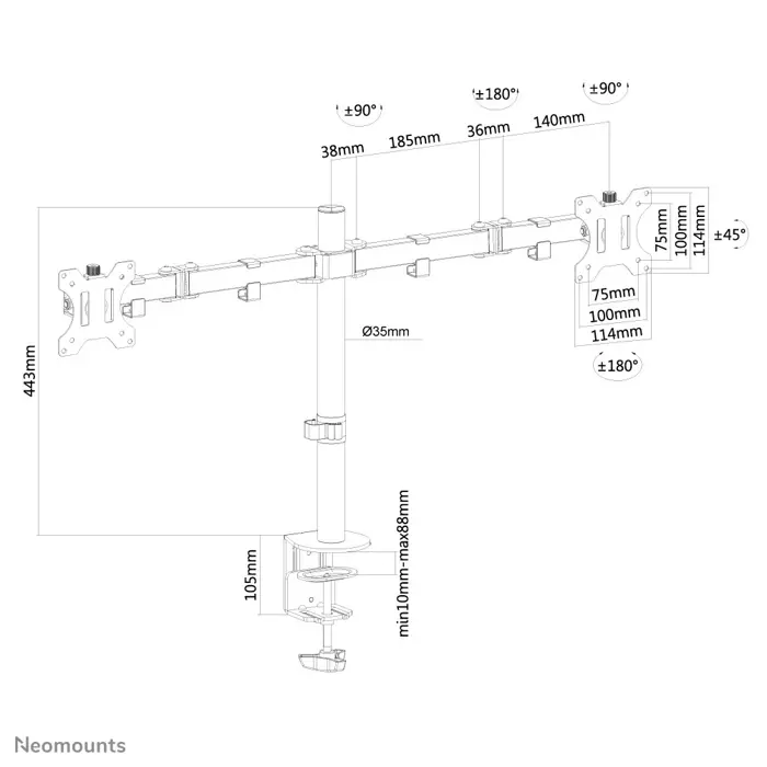 Neomounts desk monitor arm