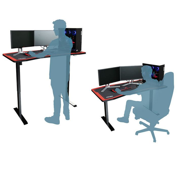 Nitro Concepts Gaming Stol D16E Karbon crni 1600x800 -električno podesiv po visini NC-GP-DK-008