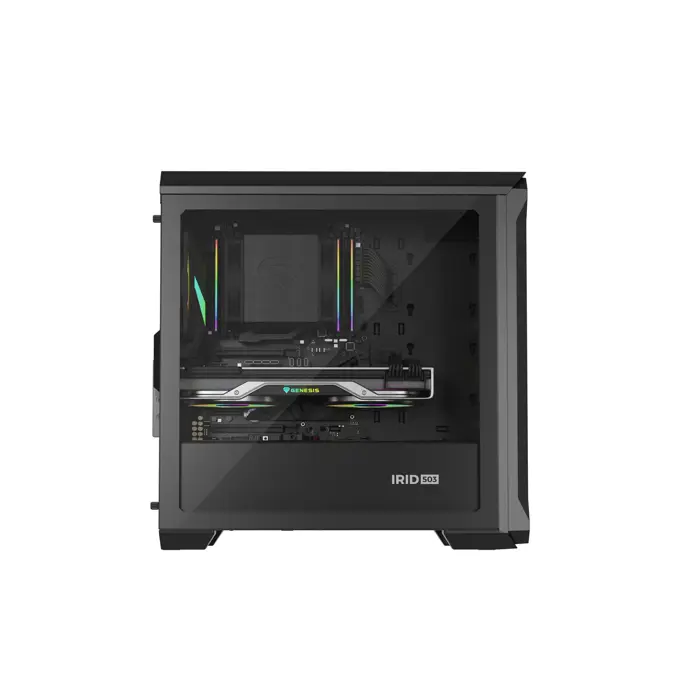 Kućište NATEC Genesis Irid 503 ARGB NPC-1559 (Micro ATX. Mini ITX; kolor czarny)