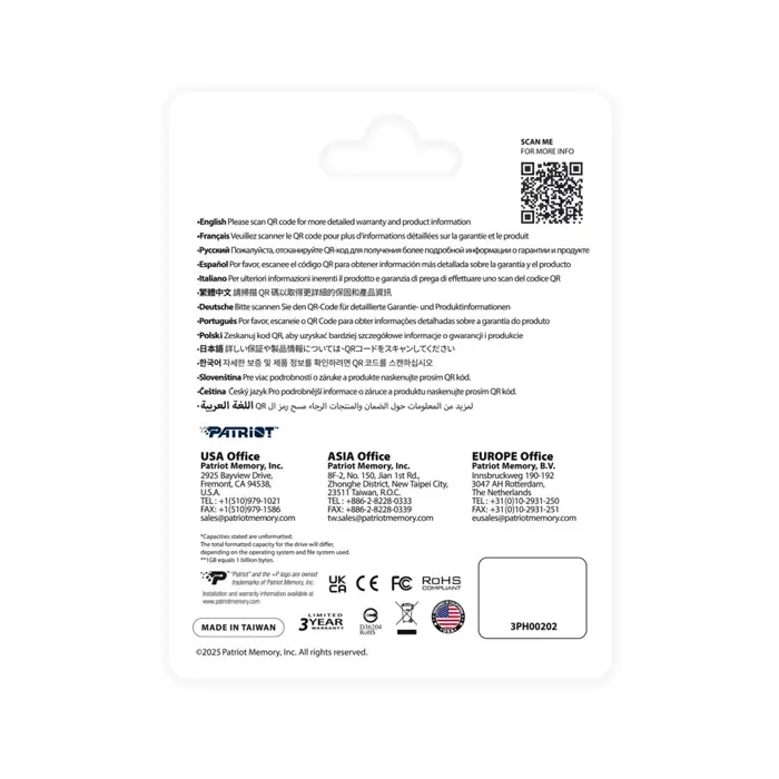 Patriot FLASHDRIVE Tab T560 128GB Dual USB 120MB/s