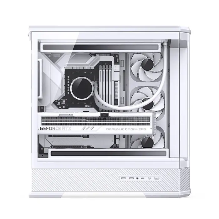 PC Case Jonsbo D400, ATX, Tempered Glass - White