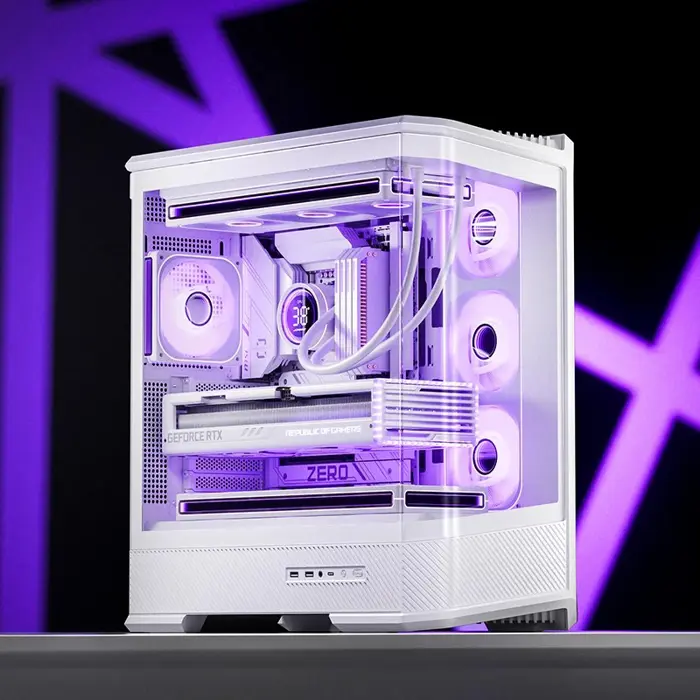 PC Case Jonsbo D400, ATX, Tempered Glass - White