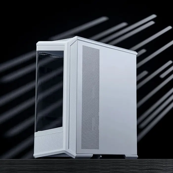 PC Case Jonsbo D400, ATX, Tempered Glass - White