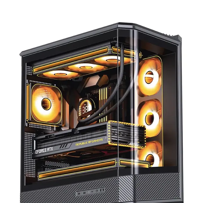 PC Case Jonsbo D400, Midi Tower, ATX, Glass