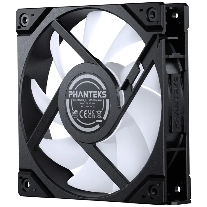 PHANTEKS M25 Gen2 PWM Reverse Airflow D-RGB Lüfter - 120mm, black-PH-F120M25R_G2_DBK01