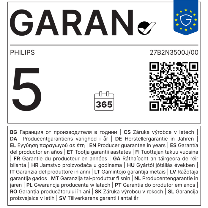 Philips 27" 27B2N3500J/00 QHD (2560×1440) IPS, Pivot, 4ms, 350cd/m2, 1500:1, 2×HDMI/DP, 4×USB-A, zvučnici