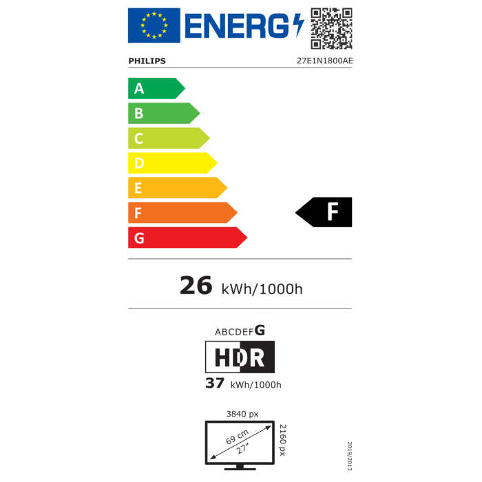 Philips 27E1N1800AE 27" IPS 4k monitor