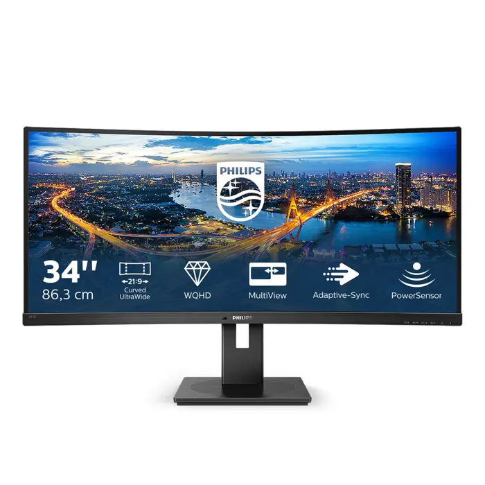 Philips | 345B1C | 34 " | VA | WQHD | 21:9 | Warranty 24 month(s) | 5 ms | 300 cd/m2 | Black | HDMI ports quantity 1 | 100 Hz