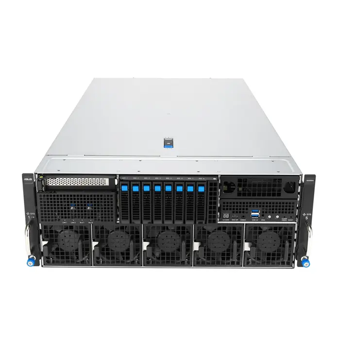 Platforma Asus Rack (1U) RS501A-E12-RS4 AMD Epyc 9005/9004 (4x NVMe/SATA HS, 2xM.2, 2x1Gbe, IPMI, 1+1 1600W )