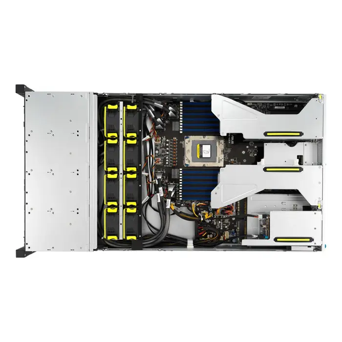 Platforma Asus Rack (2U) RS520A-E12-RS24U AMD Epyc 9004 (16x NVMe, 8x SATA/SAS, 2xM.2, 2xGPU, 2x10Gbe, IPMI, 1+1 1600W)