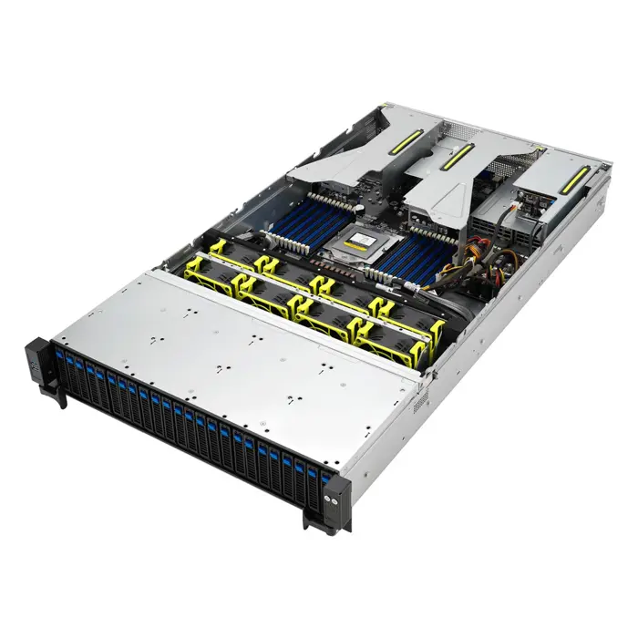 Platforma Asus Rack (2U) RS520A-E12-RS24U AMD Epyc 9004 (16x NVMe, 8x SATA/SAS, 2xM.2, 2xGPU, 2x10Gbe, IPMI, 1+1 1600W)