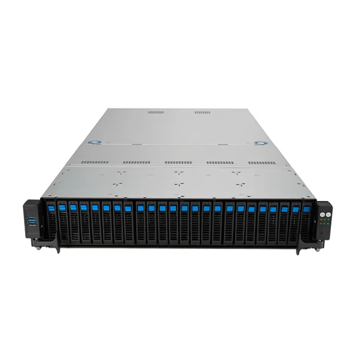 Platforma Asus Rack (2U) RS520A-E12-RS24U AMD Epyc 9004 (16x NVMe, 8x SATA/SAS, 2xM.2, 2xGPU, 2x10Gbe, IPMI, 1+1 1600W)